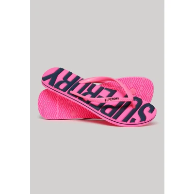 Afbeelding van Superdry Vrouwen Vegan Vintage Teenslippers Roze Grootte: 3 4