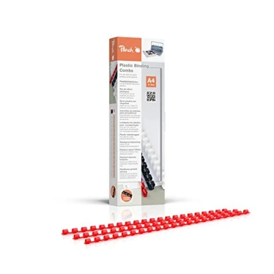 Afbeelding van Peach Plastic binderruggen A4 6mm 25 vellen 100 stuks rood PB406 03