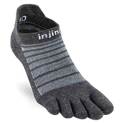 Afbeelding van Injinji Run Lightweight No Show Nuwool Donkergrijs/Lichtgrijs 40 44