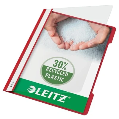 Afbeelding van Leitz Snelhechter A4 30% pre consumer gerecycled plastic 25 stuks Rood