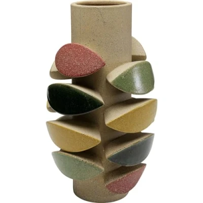 Afbeelding van Kare Design vaas Foglie, meerkleurig, decoratieve vaas, bloemenvaas, keramiek, handgemaakt, uniek, 41 cm (H)