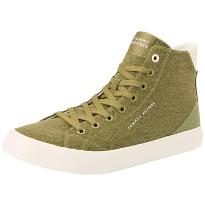 Afbeelding van Tommy Hilfiger Heren Th Hi Vulc Zomer CVS Fm0fm05076 Vulcanized Sneaker, Groene puree groen, 44 EU