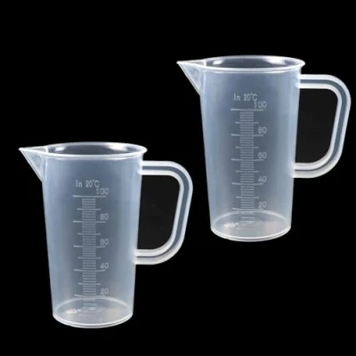 Afbeelding van maatbeker 100 ml, 2 stuks mini maatbekers kleine met hittebestendige precisie litermaat voor laboratorium keuken olie