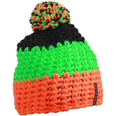 Afbeelding van Myrtle Beach Unisex Gehaakte Muts met Pompom (Oranje/Groen)