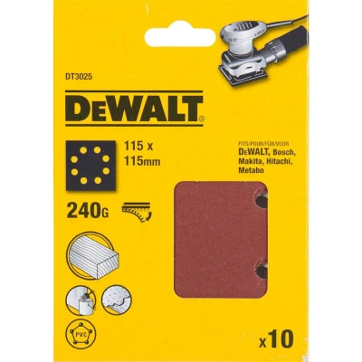 Afbeelding van DeWalt Accessoires Schuurpapier 1/4, 115x115mm, geperforeerd, velcro, K240 DT3025 QZ