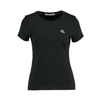 Afbeelding van Calvin Klein Jeans Embroidery SLIM TEE Tshirt basic, Dames, Maat: XL, Black