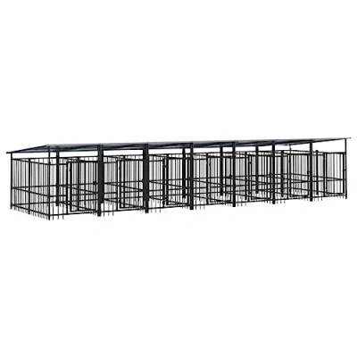 Afbeelding van vidaXL Hondenkennel met dak 13,14 m² staal