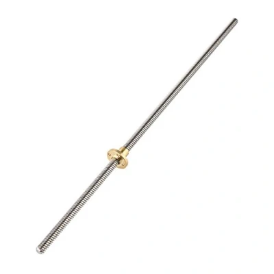 Afbeelding van VBESTLIFE T8 8 mm roestvrijstalen schroefdraadstang, schacht met moer, messing inschroefstang voor 3D printers (400 mm)