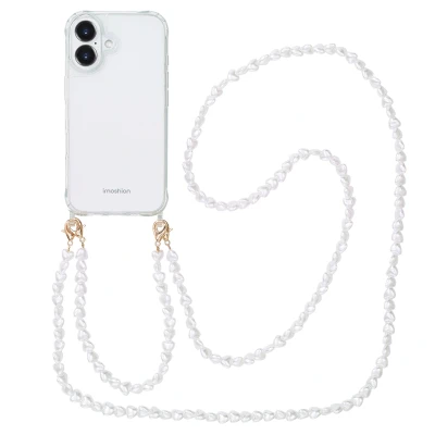 Afbeelding van Apple iPhone 16 Hoesje Kunststof imoshion Backcover met koord/Koordhoesje/Hardcase Transparant Telefoonhoesje Black Friday Deals