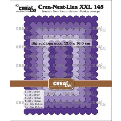 Afbeelding van Crealies Crea Nest Lies XXL Rechthoeken met grote schulprand CLNestXXL145 max. 12 x 16 cm (03 23)