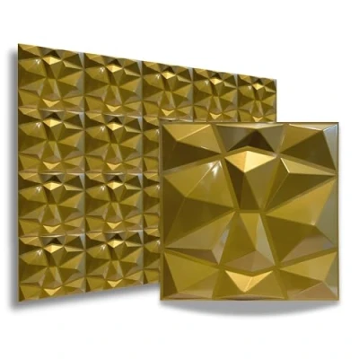 Afbeelding van 3D panelen, pvc kunststof wandpanelen, gaming kamer, wand, plafond, look, diamant, pvc, platen, 12 stuks, 3 m²