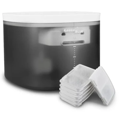 Afbeelding van Green Blue Automatische waterdispenser voor huisdieren met 6 reservefilters, drinkfontein honden en katten, inhoud 3 liter, USB voeding, filter vers water