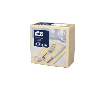 Afbeelding van Tork Dinnerservet 39x39cm 2 laags 1/8 vouw Zand 477565