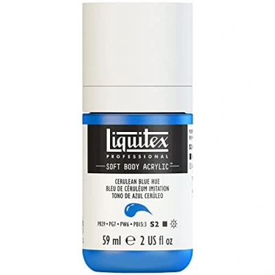Afbeelding van Liquitex 1959470 Professional Acrylfarbe Soft Body Künstlerfarbe in cremiger deckender Konsistenz, hohe Pigmentierung, lichtecht &amp; alterungsbeständig, 59ml Flasche Cölinblau Imit.