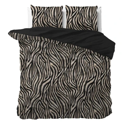 Afbeelding van Sleeptime Zebra Icon Dekbedovertrek Eenpersoons 140X200/260 + 1 x kussensloop 60x70 Zwart