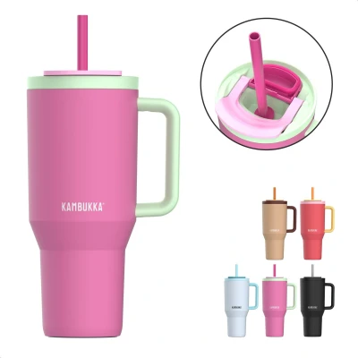 Afbeelding van Kambukka Rio Tumbler 950ml Bubblegum Mint waterfles met Telescopisch rietje Lek proof BPA vrij