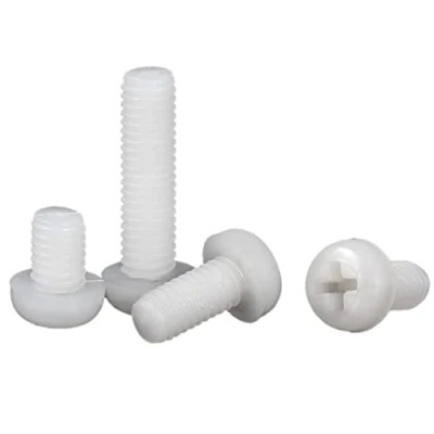 Afbeelding van CONPHERON Nylon Schroeven Kruis Ronde Kop Machine Bouten Wit Kunststof Schroef M5x10 mm,50 pcs