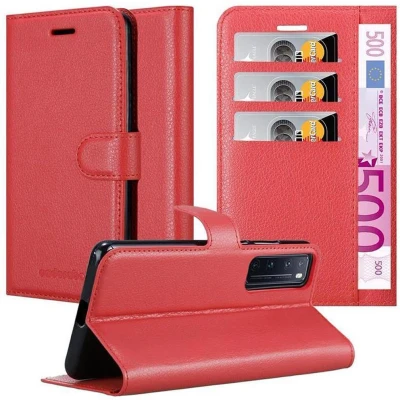 Afbeelding van Cadorabo Hoesje geschikt voor Huawei NOVA 7 PRO 5G in KARMIJN ROOD Beschermhoes met magnetische sluiting, standfunctie en kaartvakje Book Case Cover Etui
