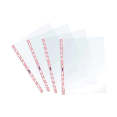 Afbeelding van Favorit, Enveloppen, geperforeerd, 25 stuks, 22 x 30 cm, pastelroze, transparant en glanzend, hoge dikte