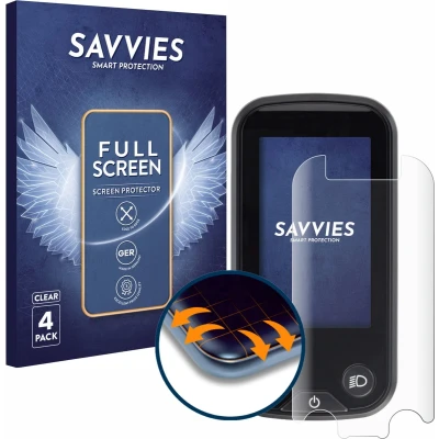 Afbeelding van Savvies Screenprotector voor Shimano Steps SC E6100 Folie Beschermfolie transparant volledig dekking (4 Stuks)