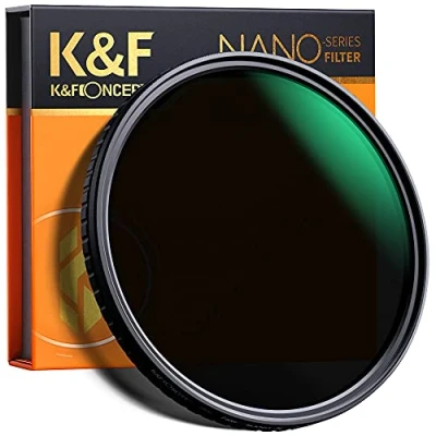 Afbeelding van K&amp;F Concept 77mm Ultra Slim Variable Adjustable Graduated Fader Neutral Density Filter MRC 18 Layer Optical Glass Nano Coating Waterproof ND2 ND4 ND8 ND16 to ND32 Lens NO Spot X Black Issue