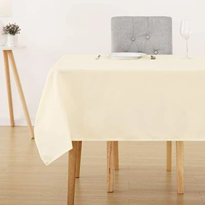 Afbeelding van Deconovo Tafelkleed, rechthoekig, vuilafstotend, waterdicht, 132 x 178 cm, beige, crèmekleurig