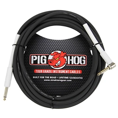 Afbeelding van Pig Hog PH10R Hoge Prestaties 8mm 1/4 &quot;tot 1/4&quot; Haakse Gitaar Instrument Kabel, 10 Voet