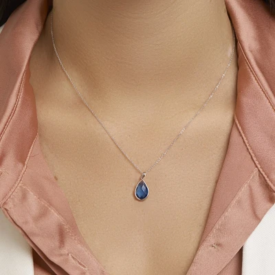 Afbeelding van Trendjuwelier huiscollectie Hanger Witgoud London Blue Topaas