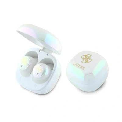Afbeelding van Guess 4G Logo Mini TWS Draadloze Hoofdtelefoon Bluetooth Wit (24 h, Draadloze), Koptelefoon,