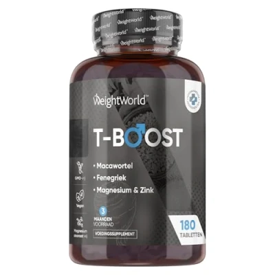 Afbeelding van WeightWorld Testosterone Booster tabletten 180 testosteron pillen voor mannen Draagt bij tot de instandhouding van normale levels