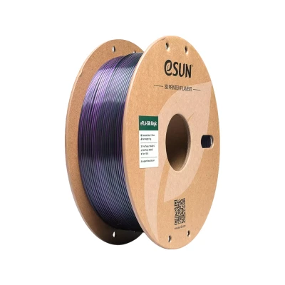 Afbeelding van eSUN Silk Dual Color PLA Filament 1,75mm, Co Extrusie Magic 3D printing filament, kleurverloop wisselend 1KG spoel (2,2 LBS) voor printers (Silk Zwart Paars, 1KG)