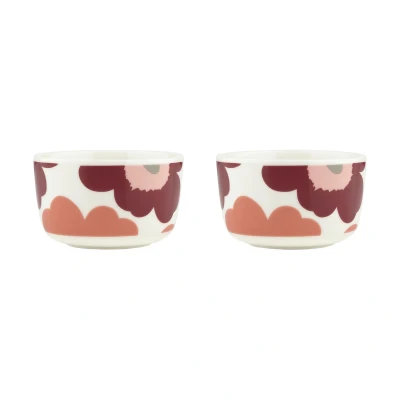 Afbeelding van Marimekko Unikko Kom 2,5dl wijnrood en roze 2 stuks