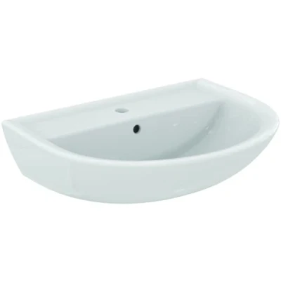 Afbeelding van Ideal standard Eurovit wastafel 65 cm met kraangat en overloop, wit