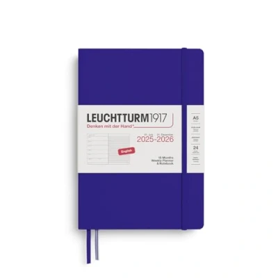 Afbeelding van Leuchtturm1917 A5 Medium Weekly Planner &amp; Notebook 2025/2026 (18 mnds) hardcover Ink