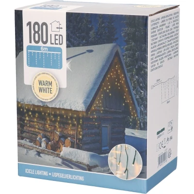 Afbeelding van IJspegel verlichting 180 LED&#039;s 6 meter warm wit