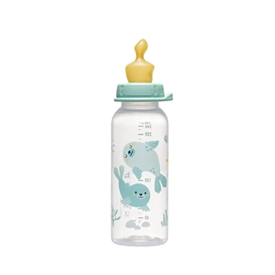 Afbeelding van nip Standaard fles PP met drinkzuiger Anatomisch latex, vanaf 6 maanden, blauw, maat M, 250 ml, jongen