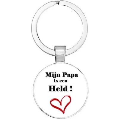 Afbeelding van Akyol Mijn Papa is een held sleutelhanger Vader Familie Vaderdag cadeautje cadeau