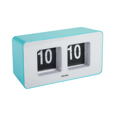 Afbeelding van Karlsson Flip Klok Funky Wandklok Turquoise Blauw 17,7x7x9,2cm Nice thingZ