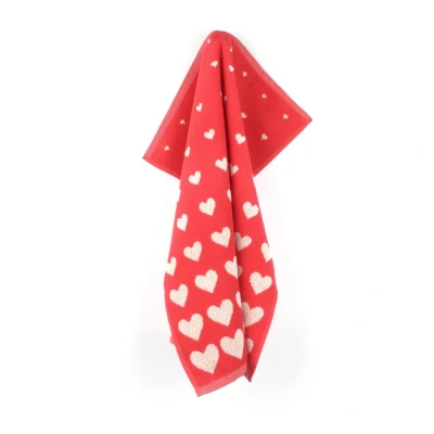 Afbeelding van Keukendoek Bunzlau Castle Hearts Rood