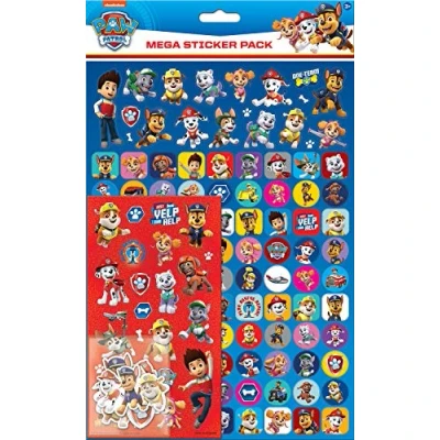 Afbeelding van Paper Projects Paw Patrol Mega Stickerpakket Drie soorten stickers (ongeveer 150 totaal) Herbruikbaar op niet poreuze oppervlakken, blauw/rood, 29,7 cm x 21