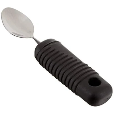 Afbeelding van Sammons Preston Sure Grip Bendable Teaspoon, RVS Lepel met 4 &quot;Lange Dikke Rubber Handvat Goede Handgrepen, Eten Hulp voor Artritis, Zwakke Grip, Stroke Aandoeningen en handicaps