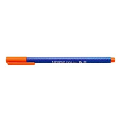 Afbeelding van STAEDTLER Viltstiften triplus kleur, oranje, driehoekig, stabiele, drukbestendige punt, lijnbreedte ca. 1 mm, kindvriendelijk, hoge kwaliteit Made in Germany, 10 fibre tip pennen kartonnen etui,