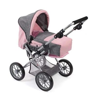 Afbeelding van Bayer Chic Poppenwagen Leni Combi (Lichtgrijs/Roze)