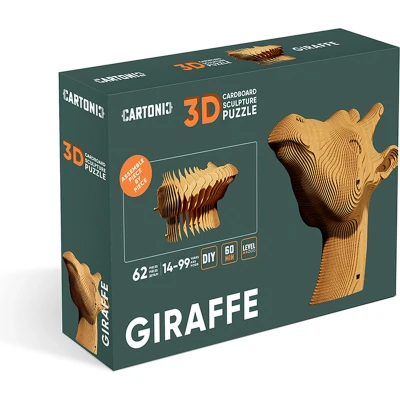 Afbeelding van CARTONIC Giraffe 3D puzzel DIY ecologisch cadeau kado kinderen en volwassenen