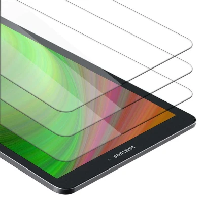 Afbeelding van Cadorabo 3x Screenprotector geschikt voor Samsung Galaxy Tab E (9.6 inch) in KRISTALHELDER Getemperd Pantser Film (Tempered) Display beschermend glas 9H hardheid met 3D Touch
