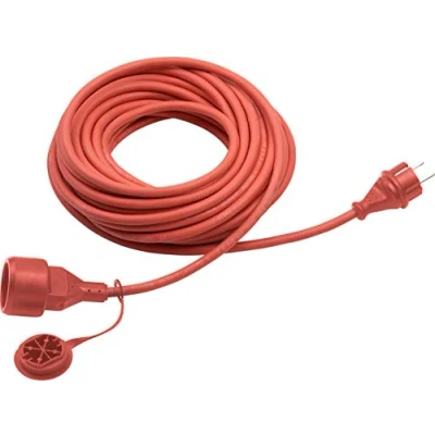 Afbeelding van Meister Geaarde verlenging, 25 m kabel, rood, rubberen slangkabel, IP44 buiten, koppeling met aanraakbeveiliging, Schuko 7435770