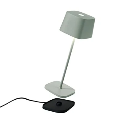 Afbeelding van Zafferano, Ofelia lamp, oplaadbare en draadloze tafellamp met touch bediening, ook als buitenlamp, dimmer 2200 3000 K, hoogte 29 cm, saliekleur