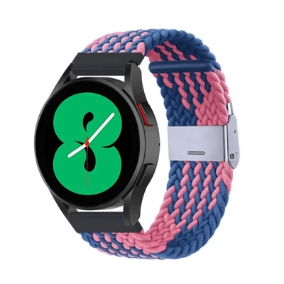 Afbeelding van Garmin Forerunner 255 Braided nylon bandje Blauw / roze