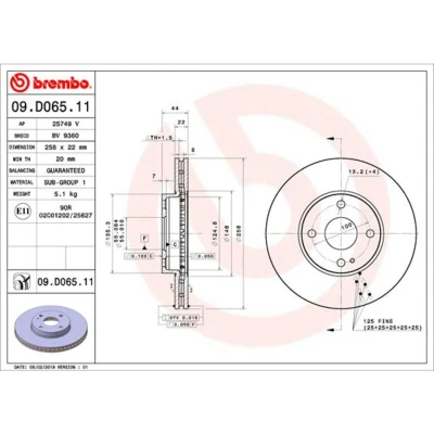Afbeelding van Brembo Remschijven 09.D065.11