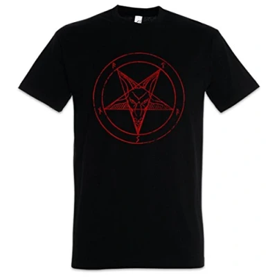 Afbeelding van Urban Backwoods Baphomet Pentagram Sign Heren T Shirt Zwart Maat XL